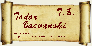 Todor Bačvanski vizit kartica